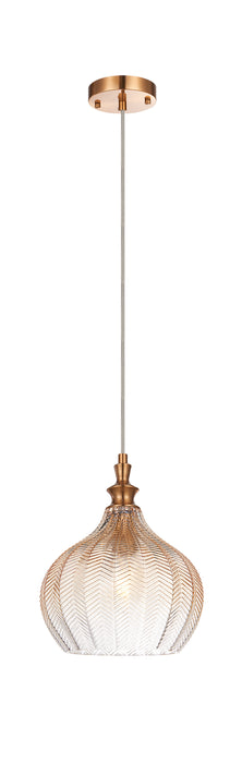Matteo Lighting C80102AG One Light Pendant, Aged Gold Brass