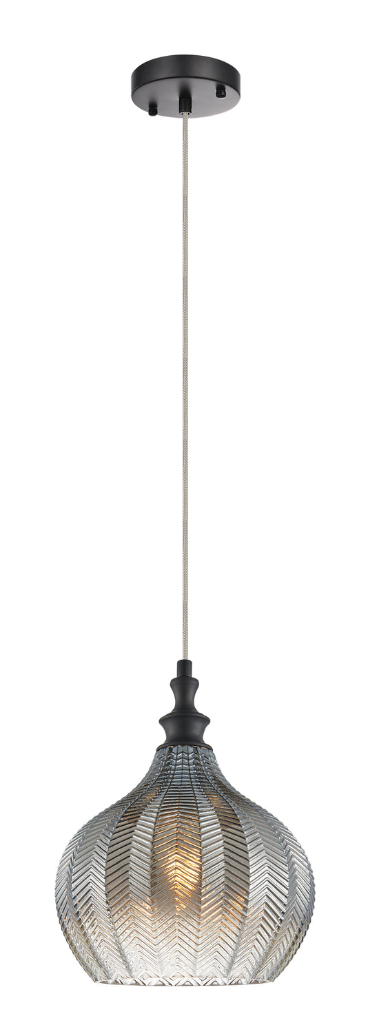 Matteo Lighting C80102SM One Light Pendant, Smoke