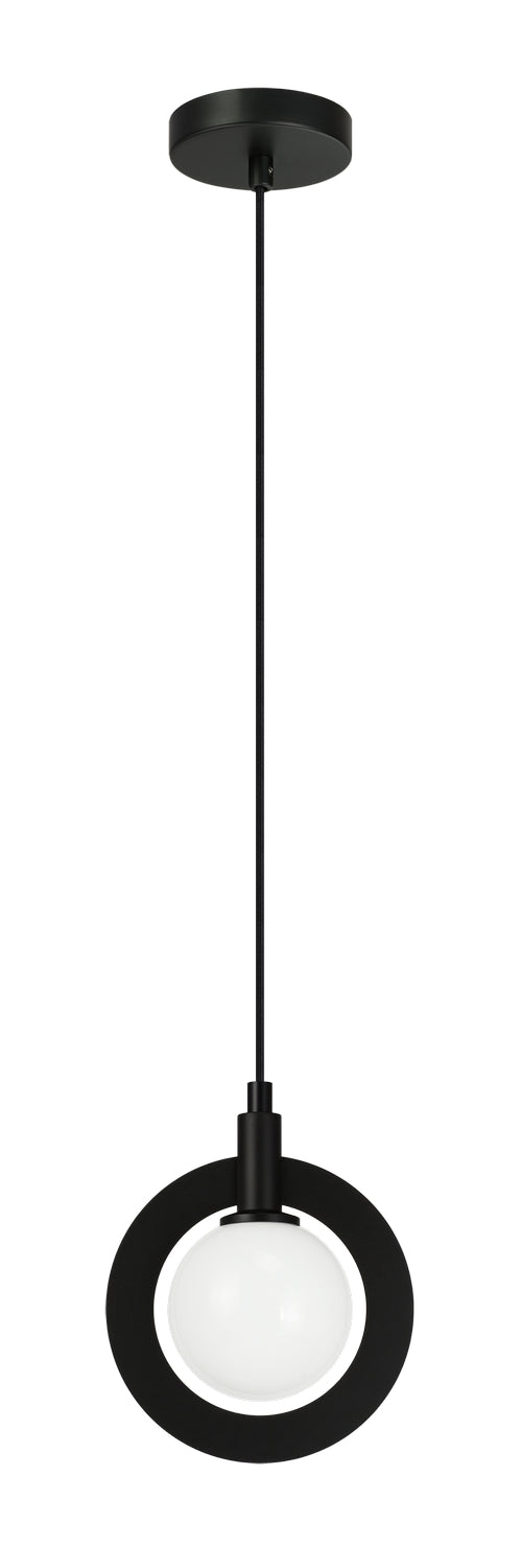 Matteo Lighting C80701BKOP One Light Pendant, Black