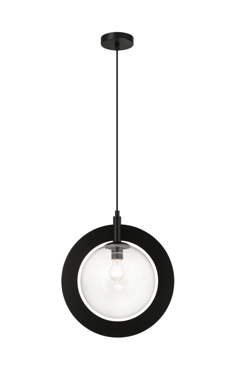 Matteo Lighting C80711BKCL One Light Pendant, Black