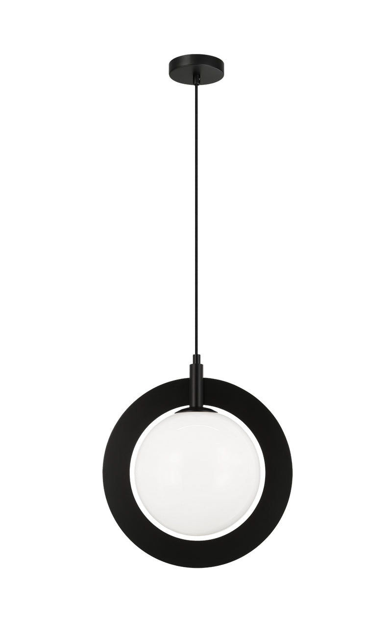 Matteo Lighting C80711BKOP One Light Pendant, Black