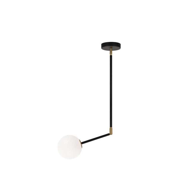 Matteo Lighting C83001AGOP One Light Pendant, Aged Gold Brass
