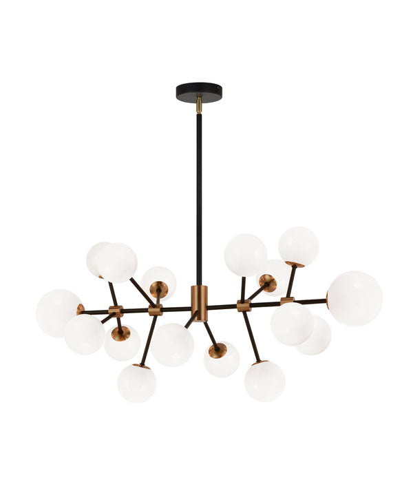 Matteo Lighting C83016AGOP LED Chandelier, Aged Gold Brass