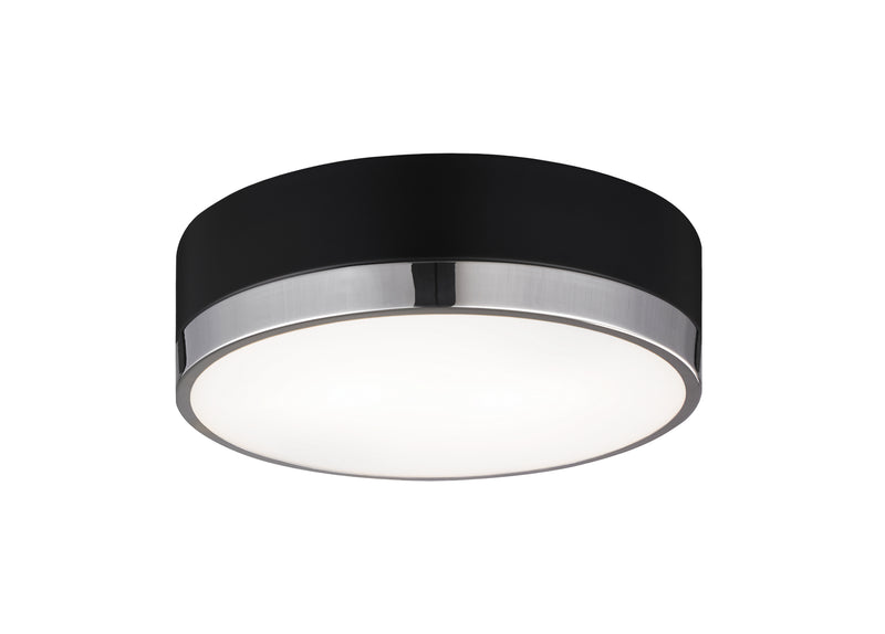 Matteo Lighting M14302BKCH Two Light Flush Mount, Black & Chrome