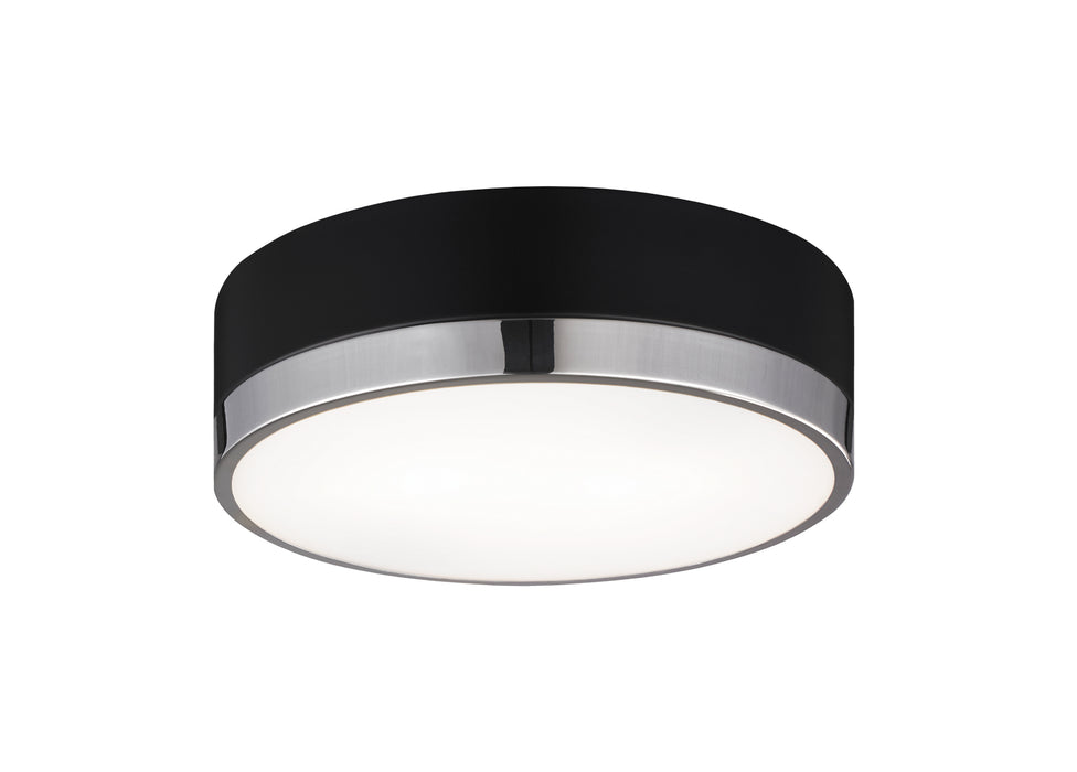 Matteo Lighting M14302BKCH Two Light Flush Mount, Black & Chrome