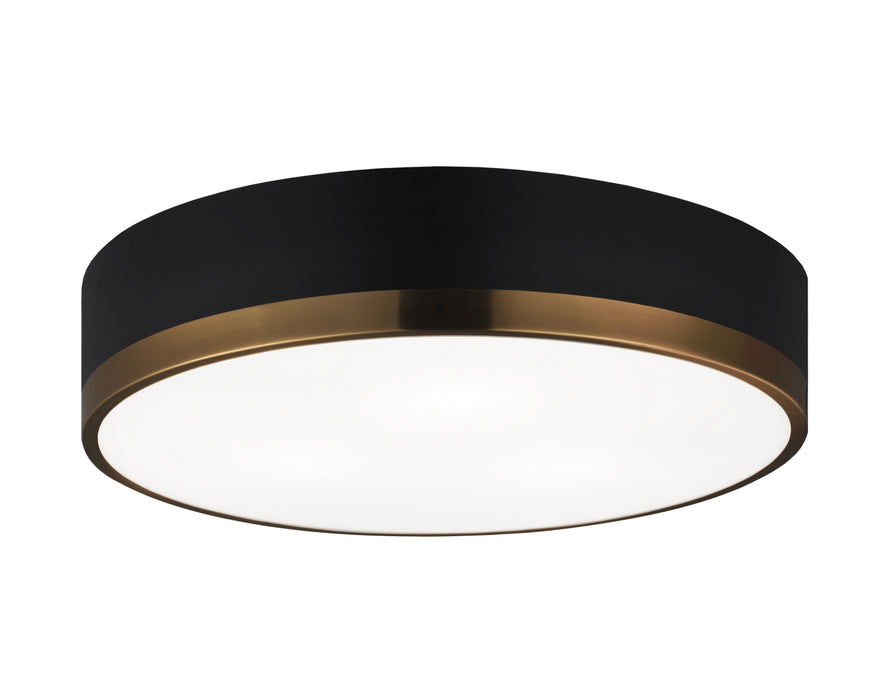 Matteo Lighting M14303BKAG Three Light Ceiling Mount, Black & Aged Gold Brass