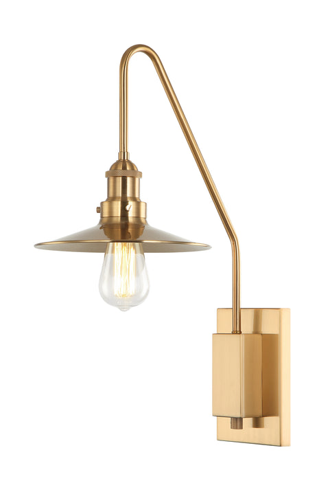 Matteo Lighting S01511AGAG One Light Wall Sconce, Aged Gold Brass