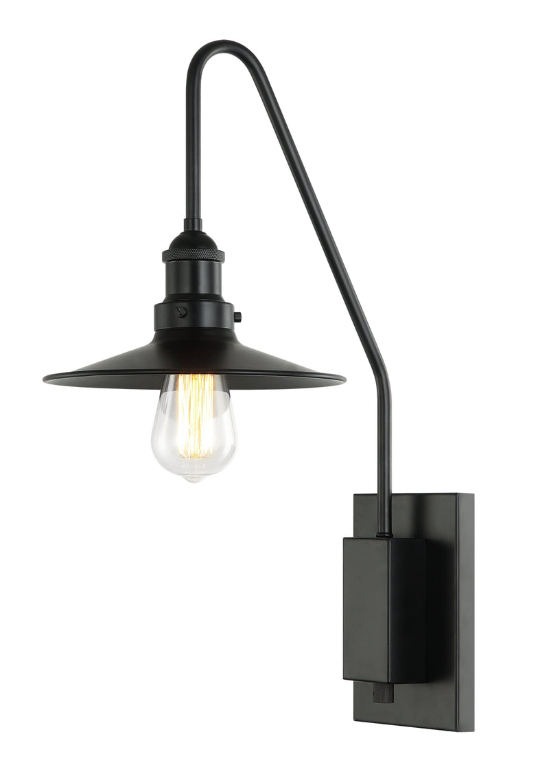 Matteo Lighting S01511BKBK One Light Wall Sconce, Black