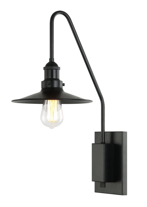 Matteo Lighting S01511BKBK One Light Wall Sconce, Black