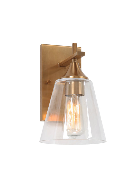 Matteo Lighting S09801AG One Light Wall Sconce, Aged Gold Brass