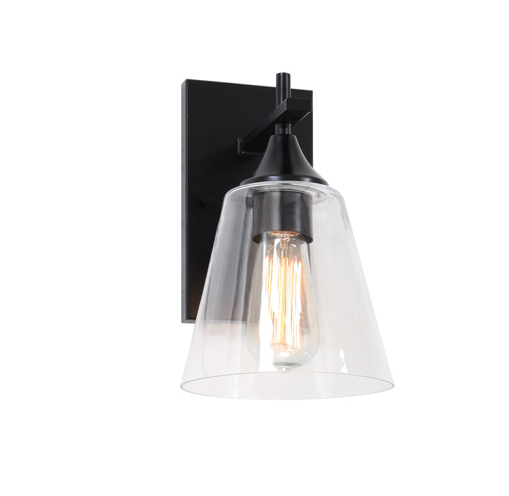 Matteo Lighting S09801BK One Light Wall Sconce, Black