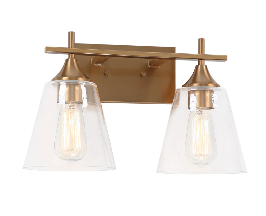 Matteo Lighting S09802AG Two Light Wall Sconce, Aged Gold Brass