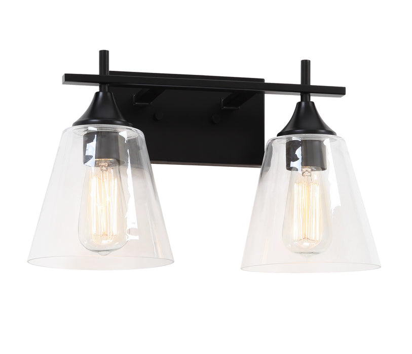 Matteo Lighting S09802BK Two Light Wall Sconce, Black
