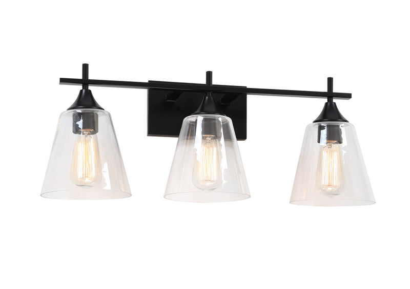 Matteo Lighting S09803BK Three Light Wall Sconce, Black