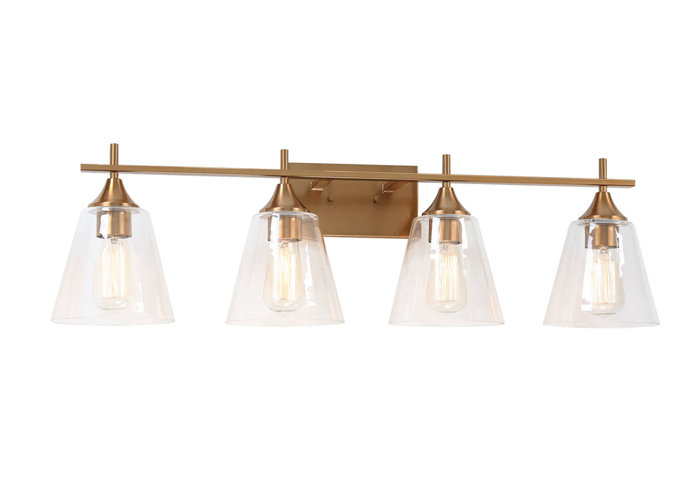 Matteo Lighting S09804AG Four Light Wall Sconce, Aged Gold Brass