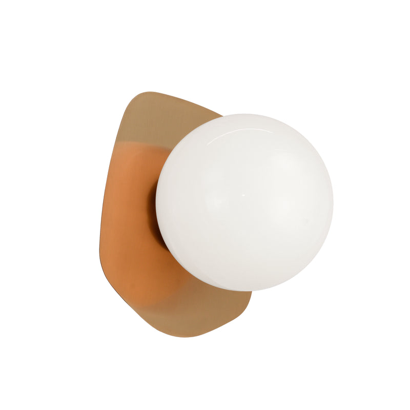 Matteo Lighting S15701AGOP One Light Wall Sconce, Aged Gold Brass