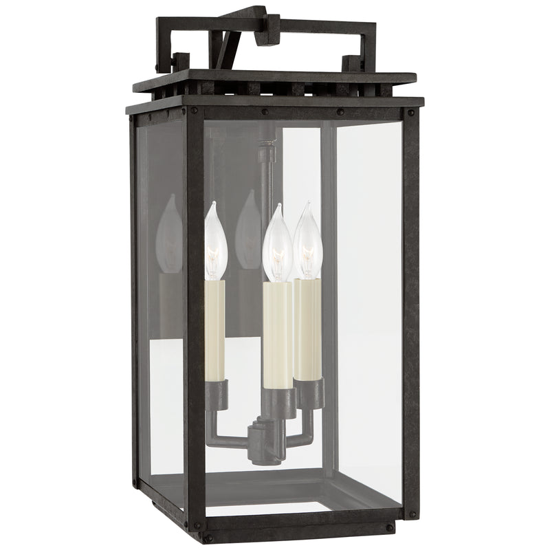 Visual Comfort Signature CHO 2611AI-CG Three Light Wall Lantern, Aged Iron