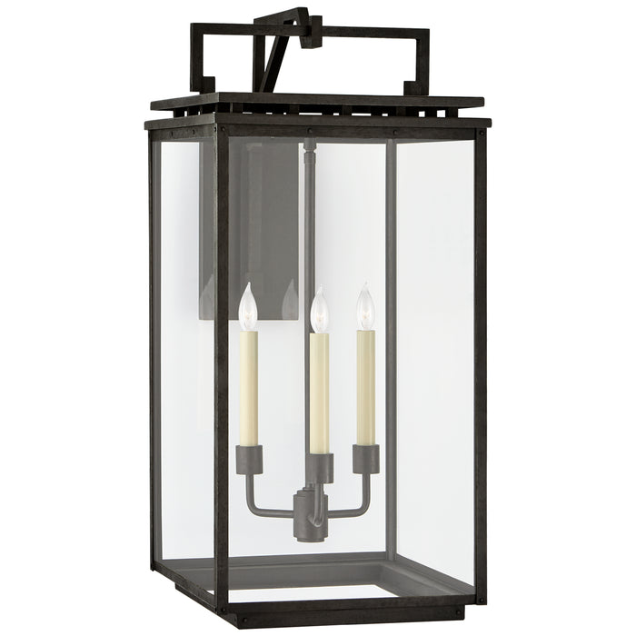 Visual Comfort Signature CHO 2613AI-CG Three Light Wall Lantern, Aged Iron