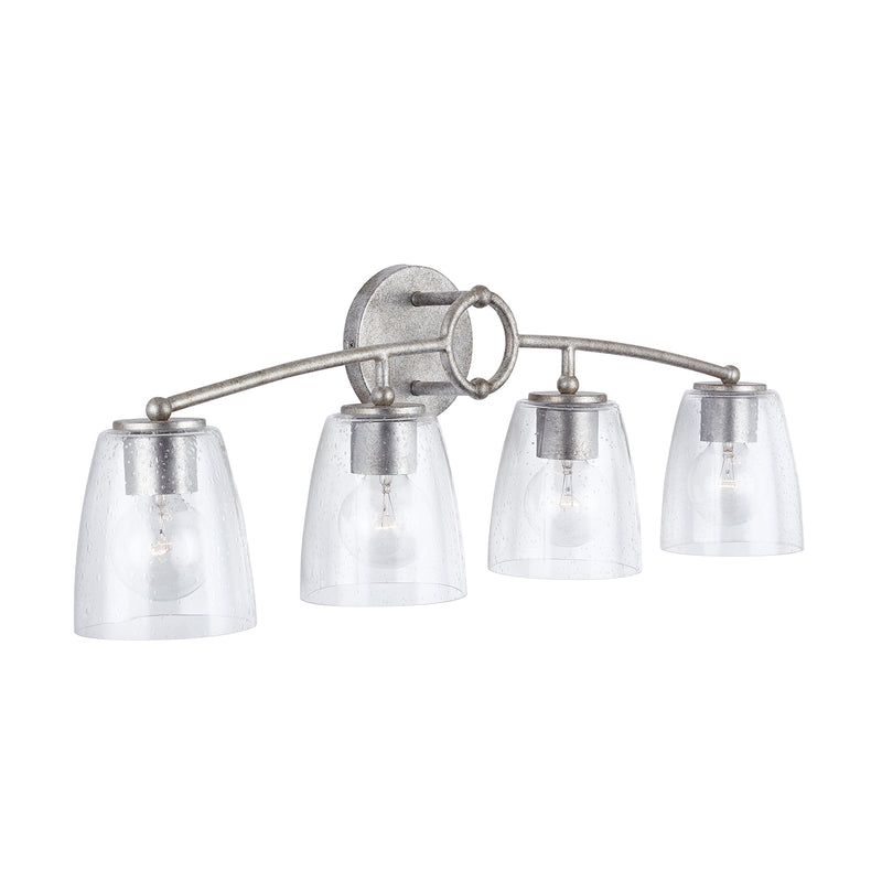 Capital Lighting 137941AS-488 Four Light Vanity, Antique Silver