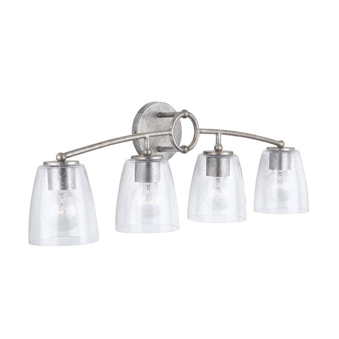 Capital Lighting 137941AS-488 Four Light Vanity, Antique Silver