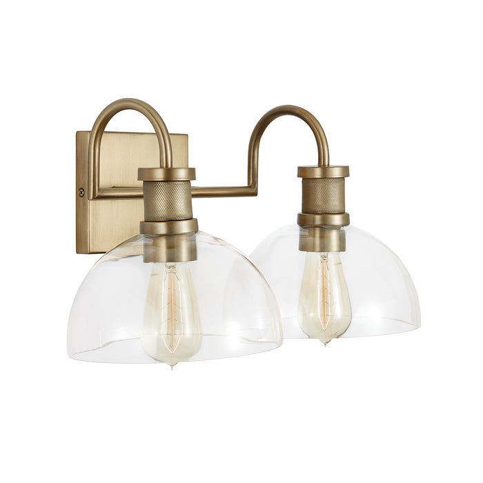 Capital Lighting 139123AD-497 Two Light Vanity, Aged Brass
