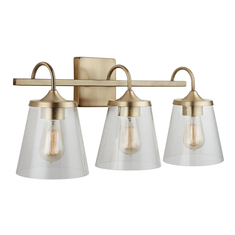 Capital Lighting 139132AD-496 Three Light Vanity, Aged Brass