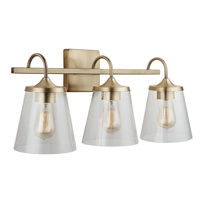 Capital Lighting 139132AD-496 Three Light Vanity, Aged Brass