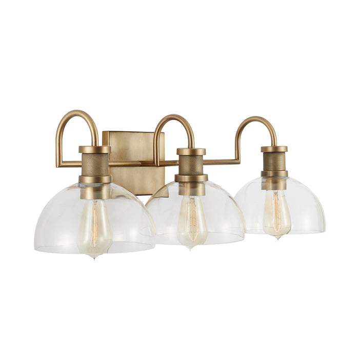 Capital Lighting 139133AD-497 Three Light Vanity, Aged Brass