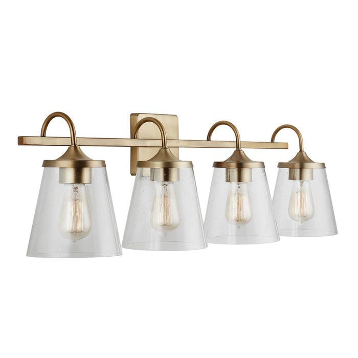Capital Lighting 139142AD-496 Four Light Vanity, Aged Brass