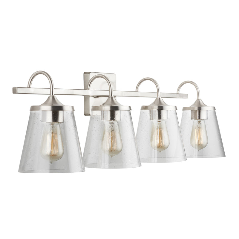 Capital Lighting 139142BN-496 Four Light Vanity, Brushed Nickel