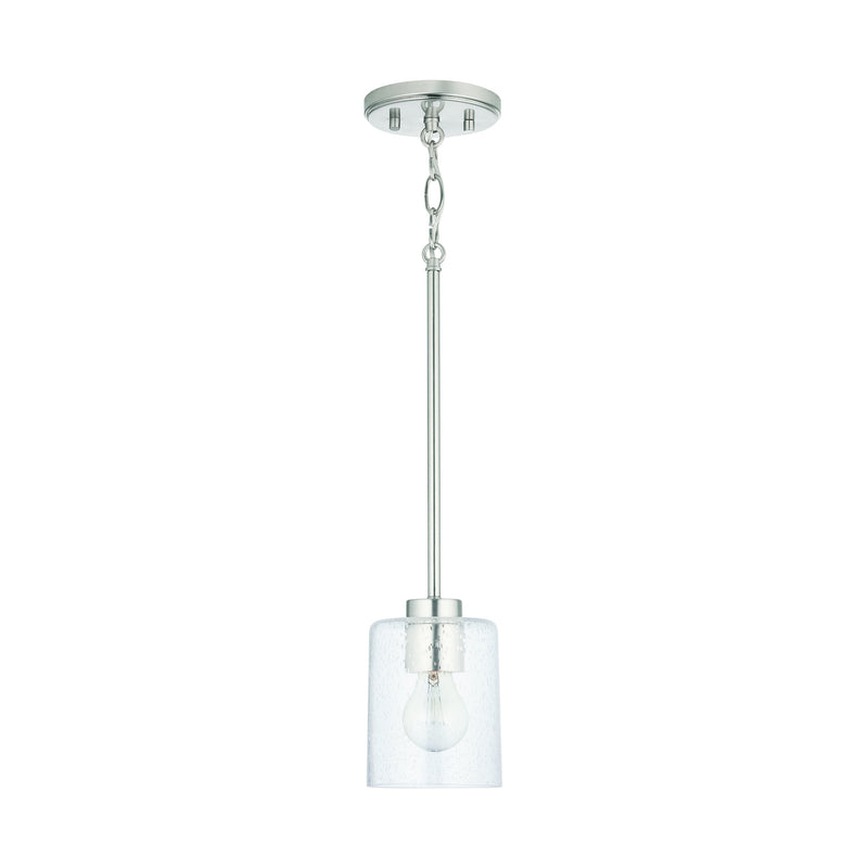 Capital Lighting 328511BN-449 One Light Pendant, Brushed Nickel