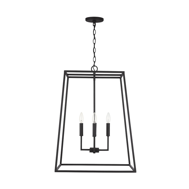 Capital Lighting 337341BI Four Light Pendant, Black Iron