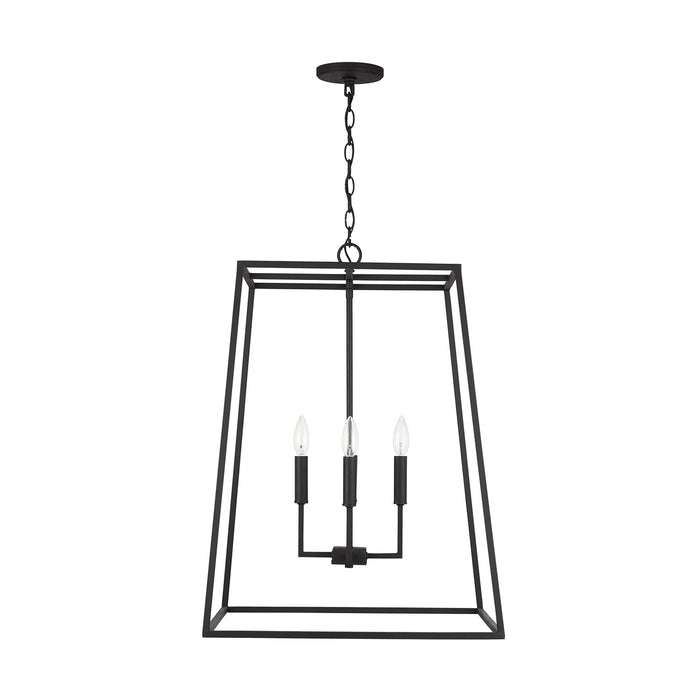 Capital Lighting 337341BI Four Light Pendant, Black Iron