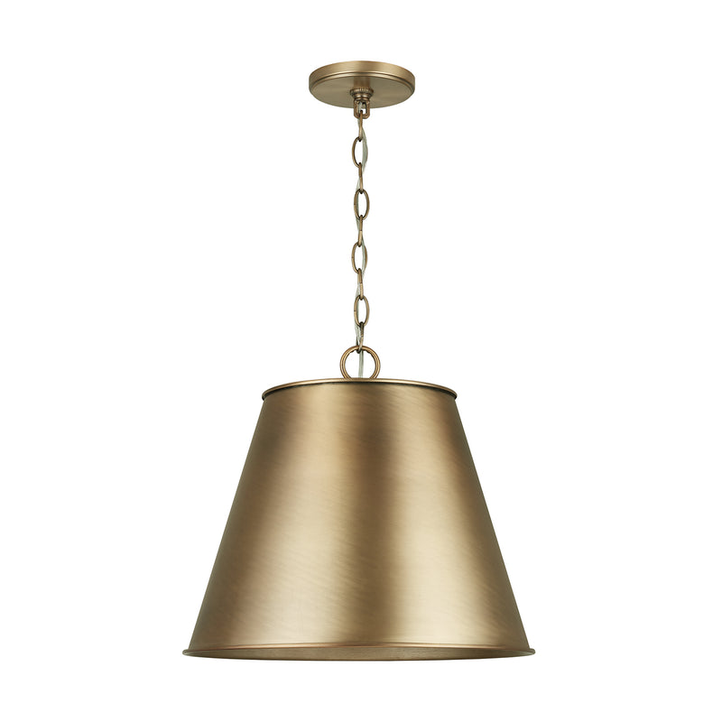 Capital Lighting 337811AD One Light Pendant, Aged Brass
