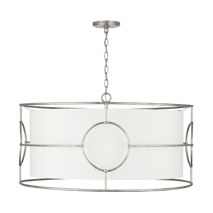 Capital Lighting 337961AS Six Light Pendant, Antique Silver