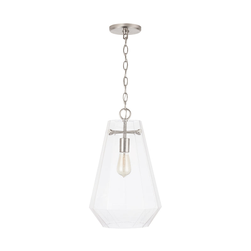Capital Lighting 338316BN One Light Pendant, Brushed Nickel