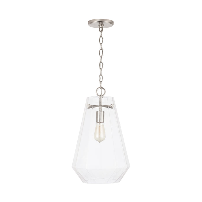 Capital Lighting 338316BN One Light Pendant, Brushed Nickel