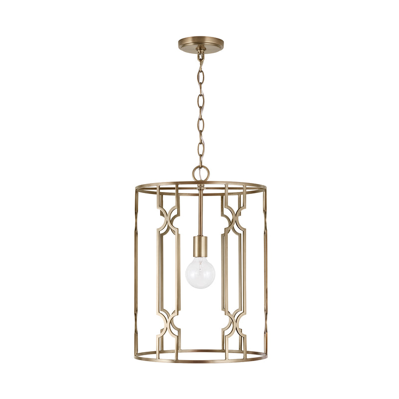 Capital Lighting 338911AD One Light Pendant, Aged Brass