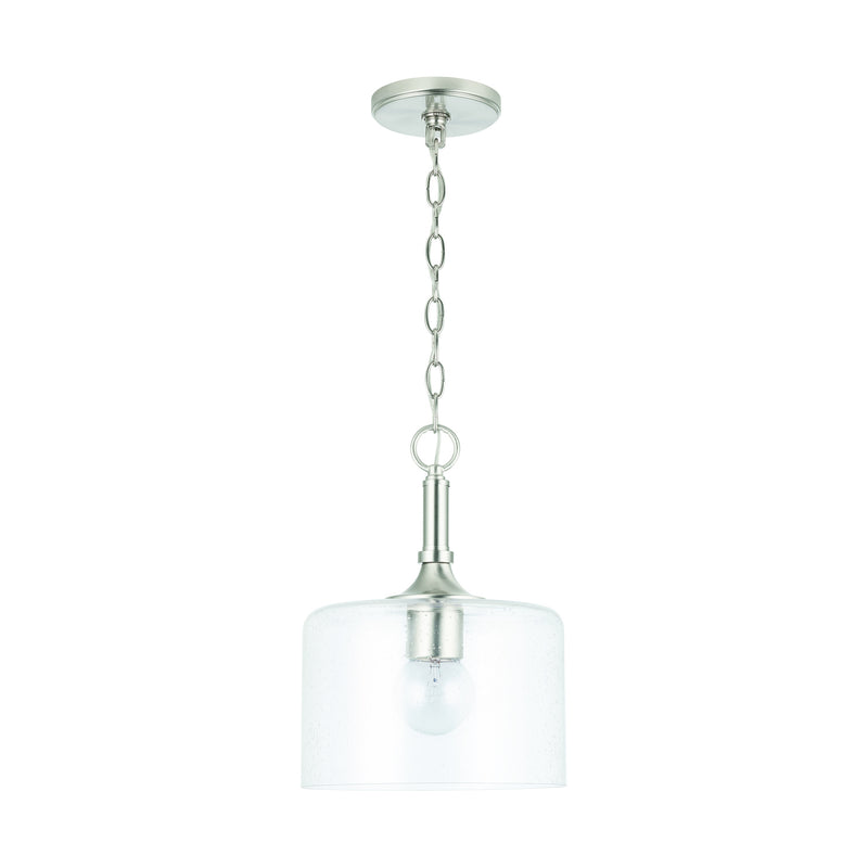 Capital Lighting 339311BN One Light Pendant, Brushed Nickel