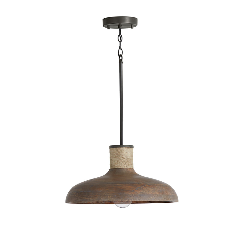 Capital Lighting 340312YG One Light Pendant, Grey Wash and Grey Iron