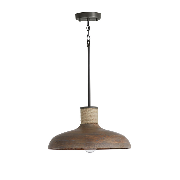 Capital Lighting 340312YG One Light Pendant, Grey Wash and Grey Iron