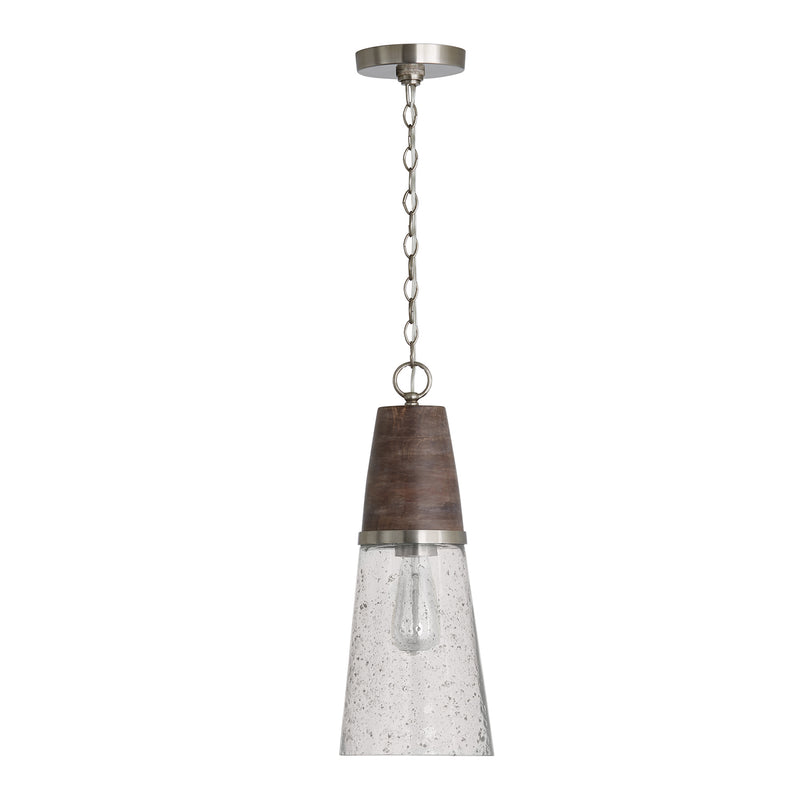 Capital Lighting 340511HN One Light Pendant, Barnhouse and Matte Nickel