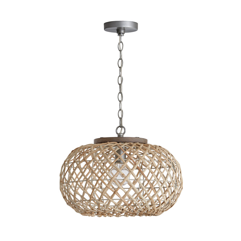 Capital Lighting 340811GK One Light Pendant, Grey Wash and Antique Nickel