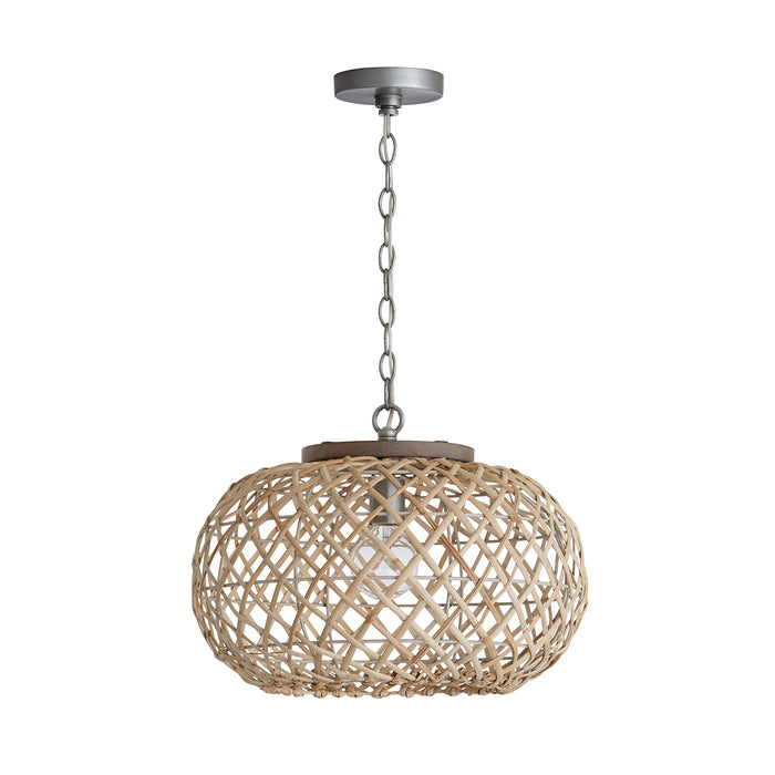 Capital Lighting 340811GK One Light Pendant, Grey Wash and Antique Nickel
