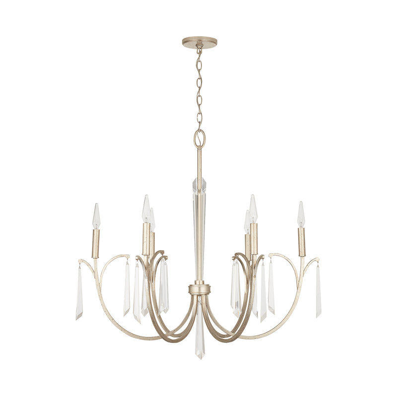 Capital Lighting 437061WG Six Light Chandelier, Winter Gold