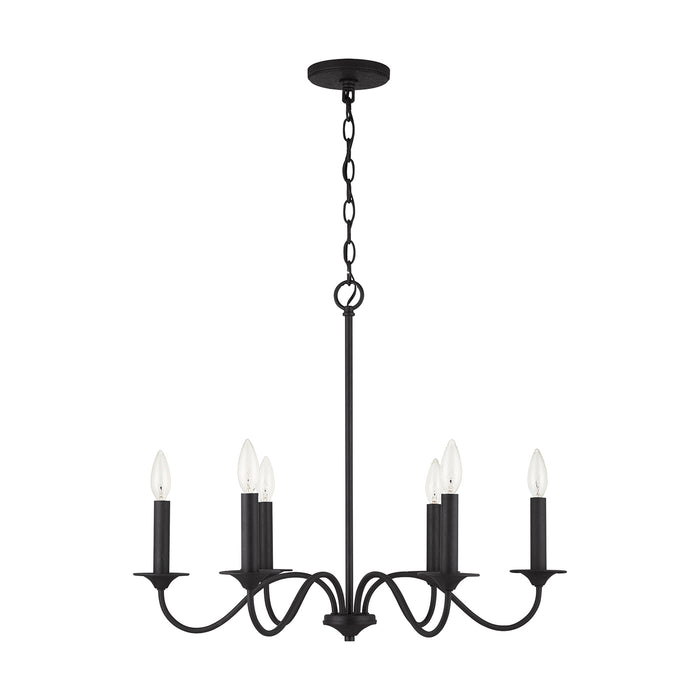 Capital Lighting 437261BI Six Light Chandelier, Black Iron