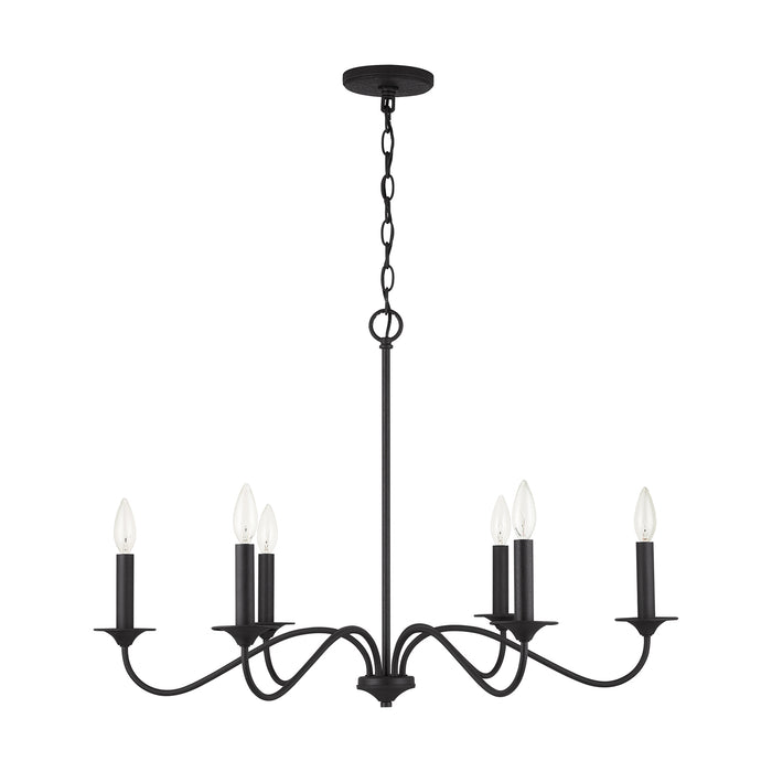 Capital Lighting 437262BI Six Light Chandelier, Black Iron