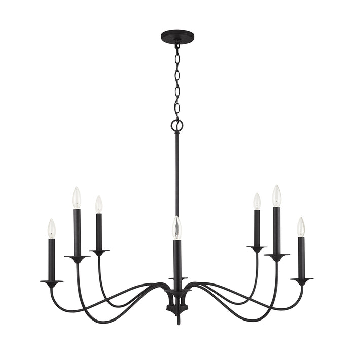 Capital Lighting 437281BI Eight Light Chandelier, Black Iron