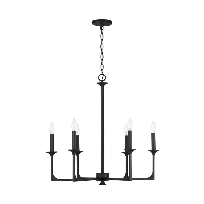 Capital Lighting 437361BI Six Light Chandelier, Black Iron