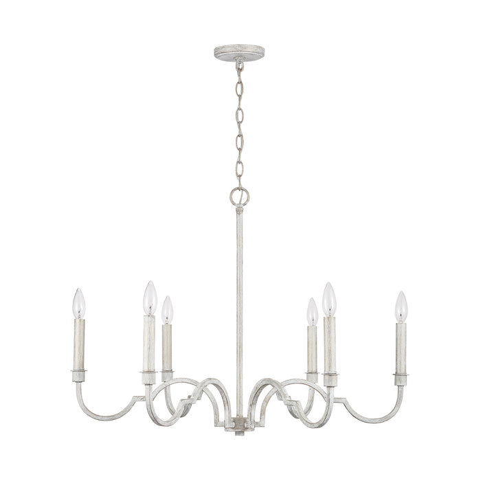 Capital Lighting 438561WW Six Light Chandelier, Winter White